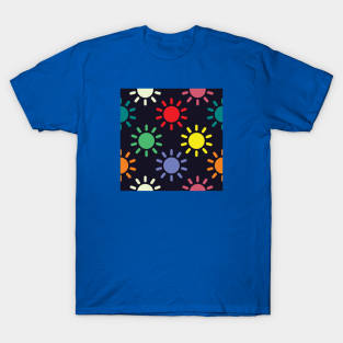 Colorful Sunny Sun Pattern T-Shirt